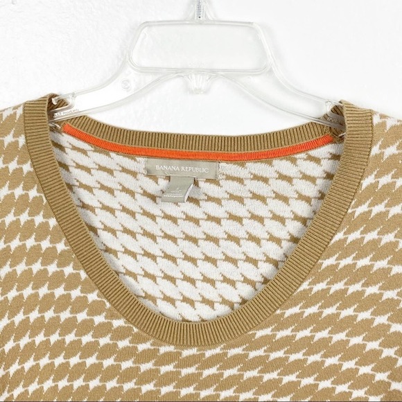 BANANA REPUBLIC Gold And Cream Long Sleeves Sweater, Size Small - Picture 8 of 8